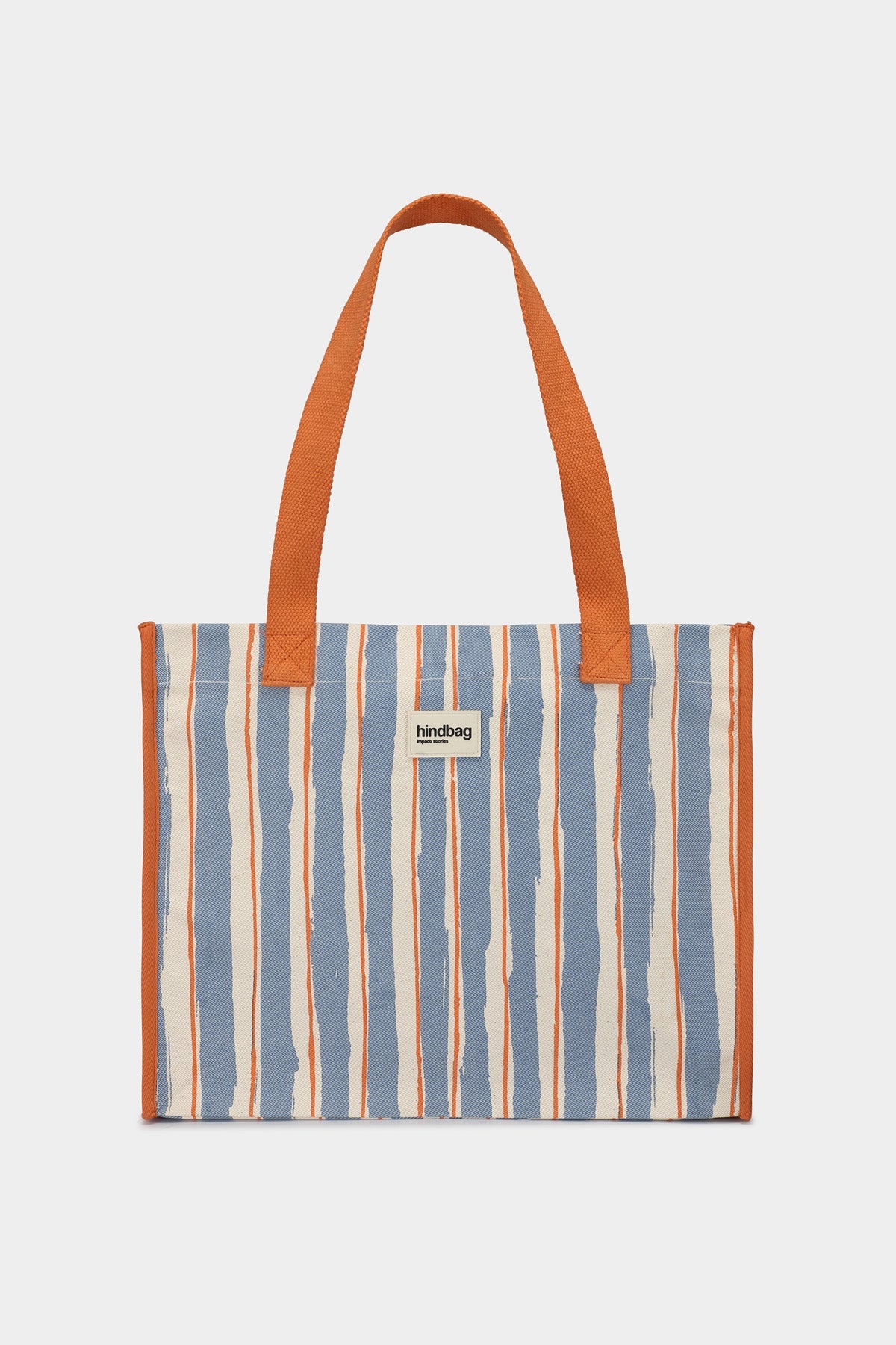 Sac cabas Claude Rayures orange et bleu
