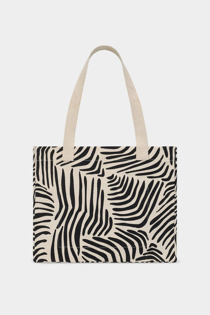 Sac cabas Claude Zèbre écru