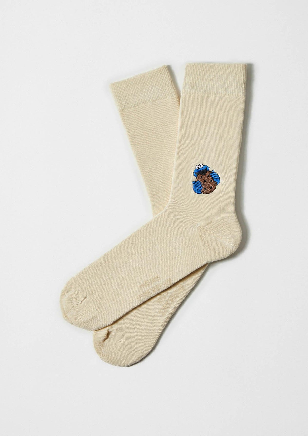 BeSesameStreet Cookie Monster Embroidered Beige
