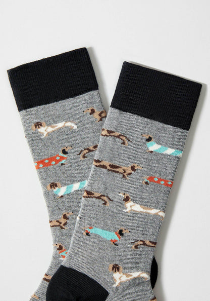 Chaussettes BePets Teckels Gris