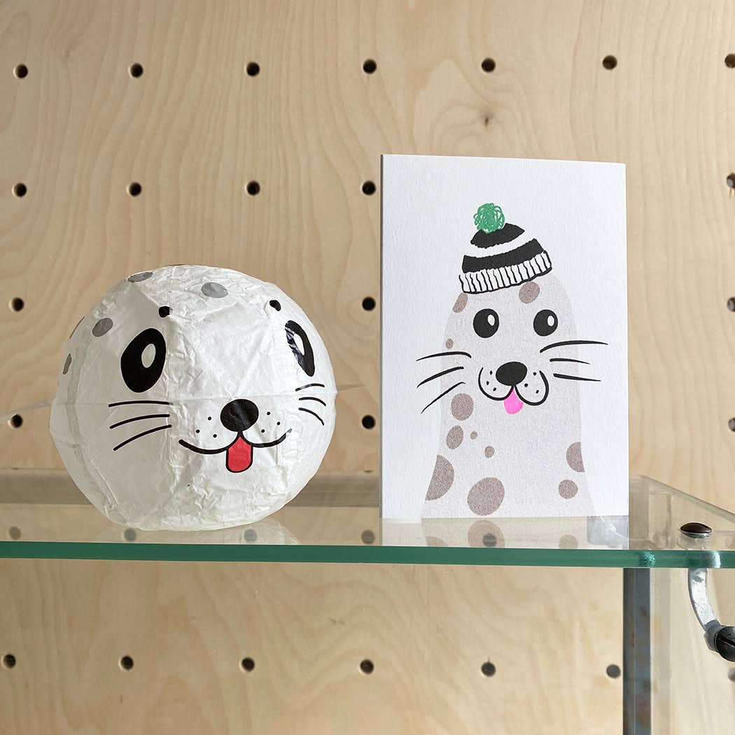 Tarjeta con globo de papel japonés - Sello
