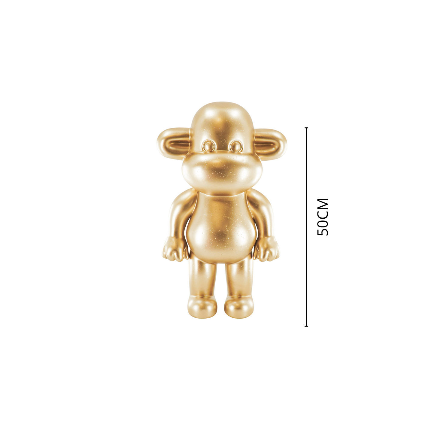 Ornament - Apenbeeldje 'De Legende' - Polyresin - Goud - 33x21x50cm
