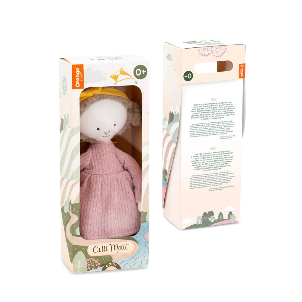 Peluche en coton Cotti Motti, Zoe la brebis - 29 cm, dès la naissance