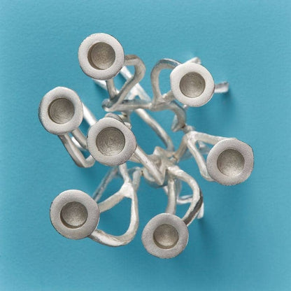 Roots Kandelaar Zilver, Aluminium, 25 x 22 x 63,5 cm