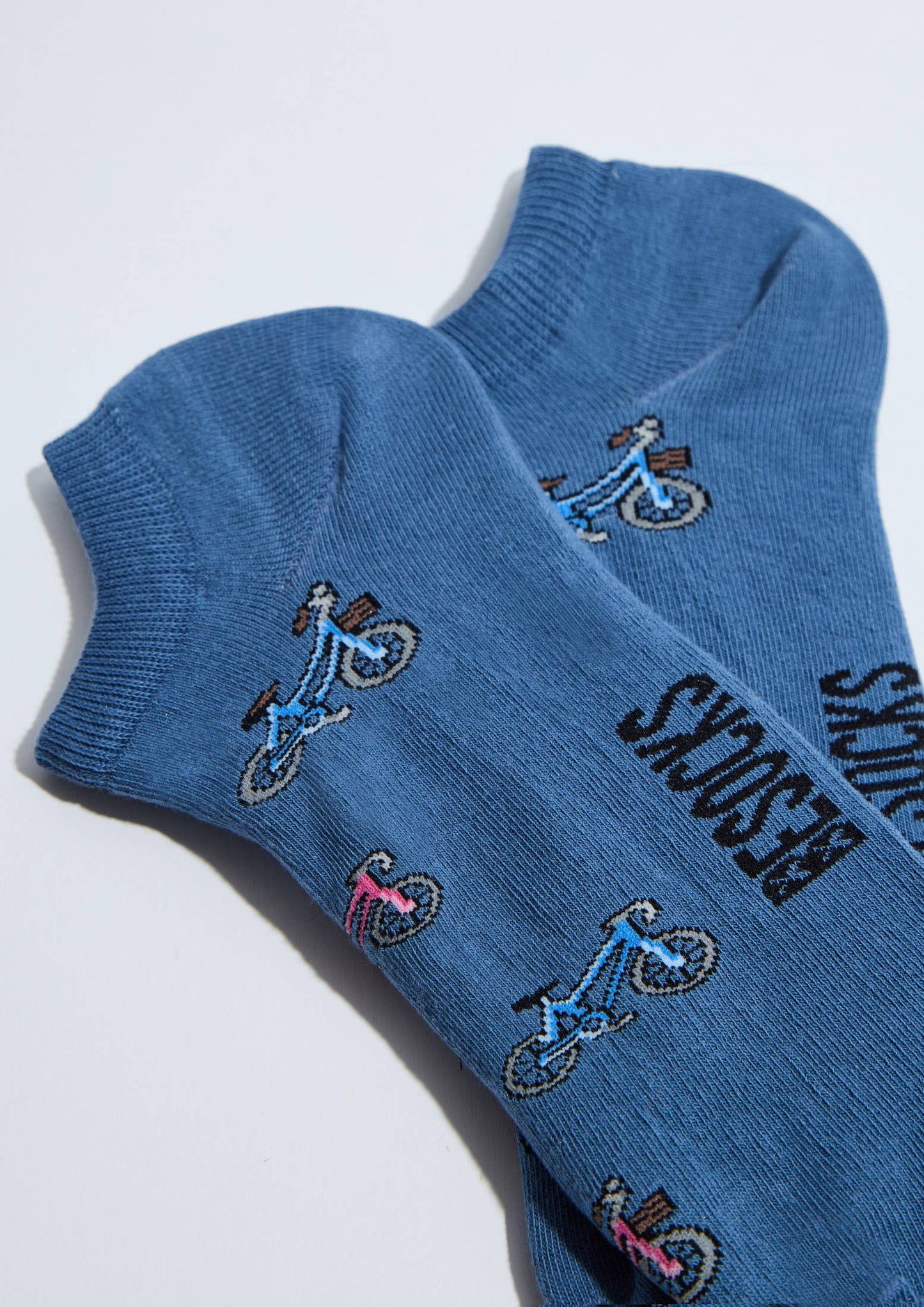 BeBicycle Blue - 100% Organic Cotton Ankle Socks
