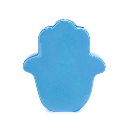Vaas, Gelukshand, blauw, keramiek