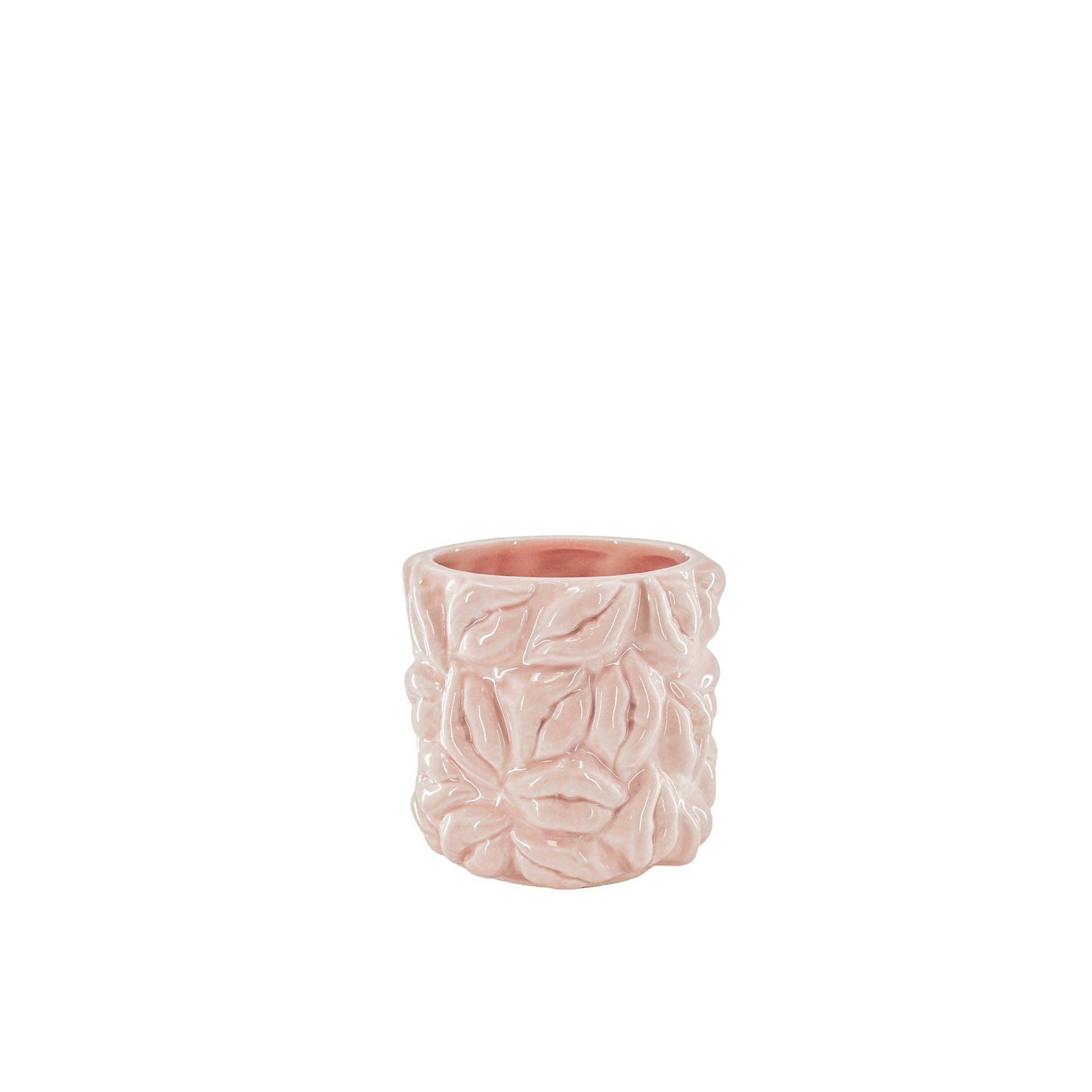 Maceta - Besos - Cerámica - Rosa claro - 11x11x11,5 cm