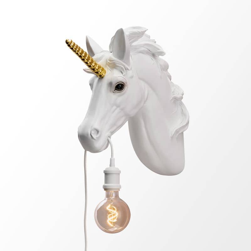 Hugh Unicorn Wall Sconce White-Gold