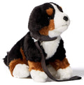 Peluche Chien de Montagne Bernois (avec Laisse) - Avec Voix qui Aboie (Son) - 19 cm (Hauteur)
