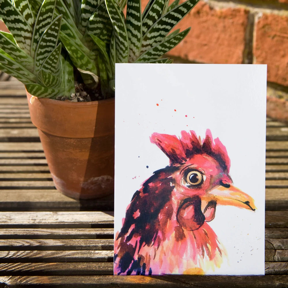 Watercolor Hen Postcard