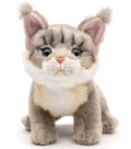 Peluche chat Maine Coon gris assis – 18 cm (hauteur)