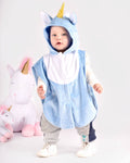Mini cape licorne bleue 86-110 cl 1-4 ans