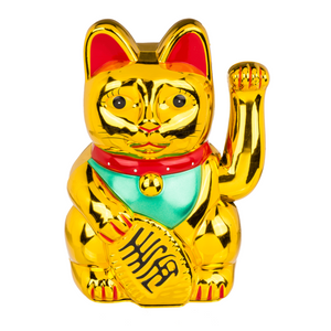 Gato de la suerte dorado clásico