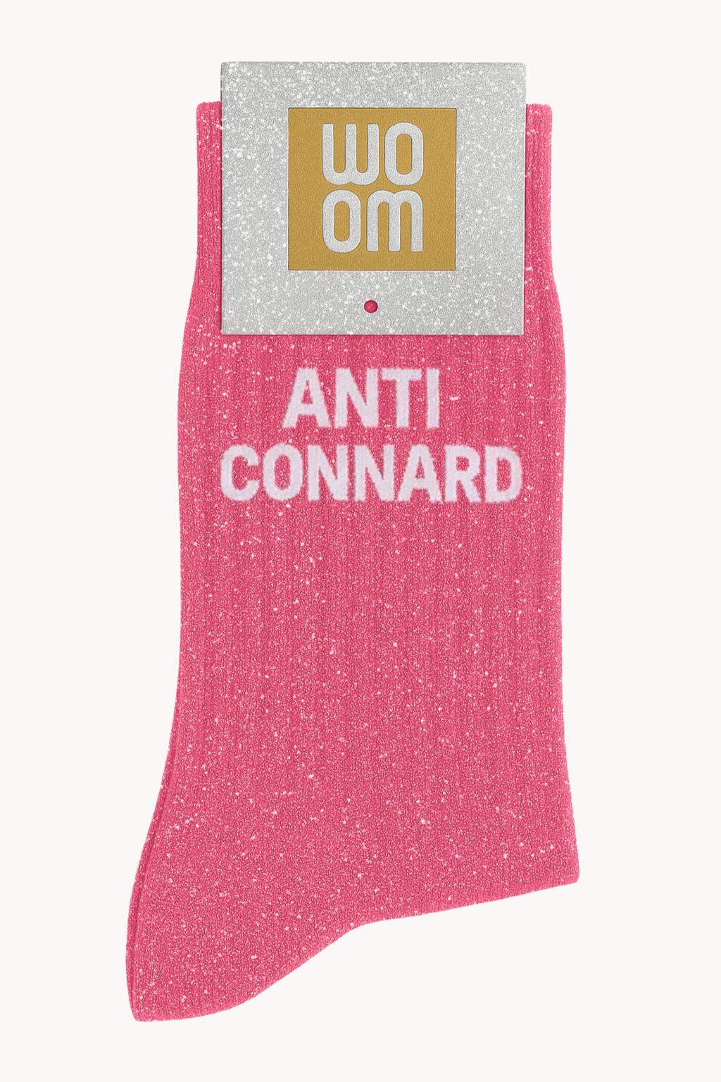Chaussettes à Paillettes à Message "Anti-Connard" - Rose Bubble
