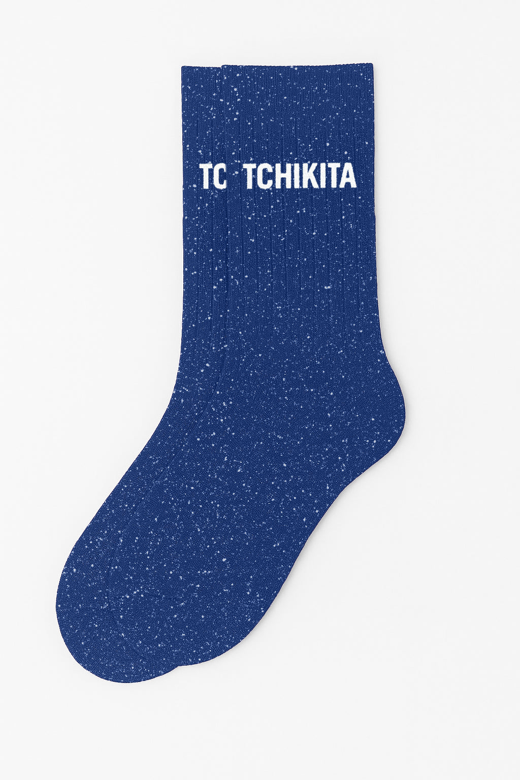 Chaussettes à Paillettes à Message "Tchikita" - Bleu Electrique