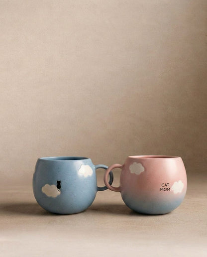 Cloud Mix Sunset Collection Mug 500ml Cat Mom & Dad 2 Pieces Set