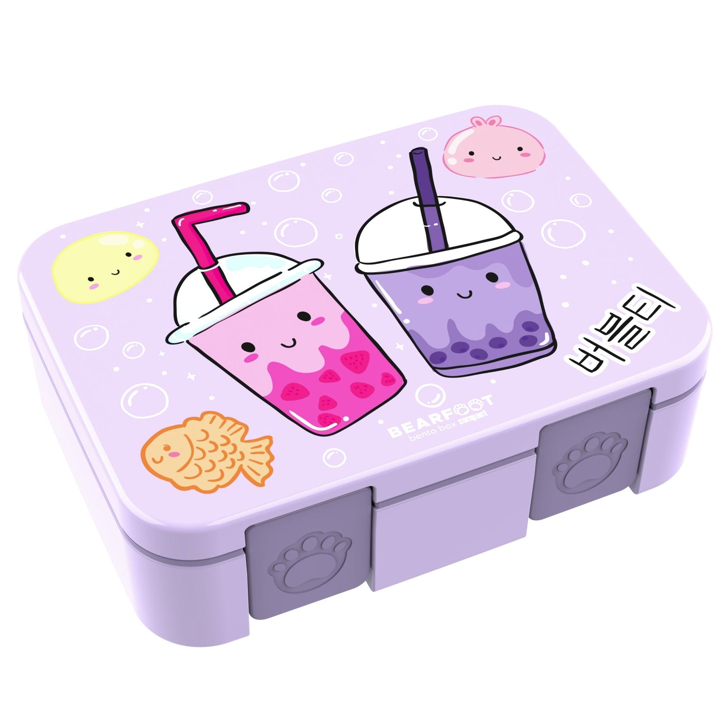 Brotdose mit Fächern, leicht & auslaufsicher-BubbleTea lila