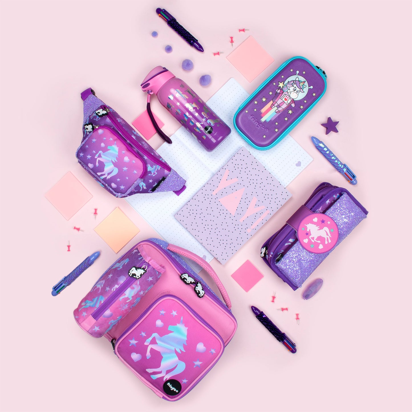 Trousse scolaire avec patch en silicone – licorne Ombre for | Fringoo