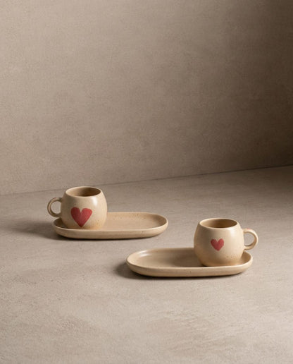 Cozy Hearts Coffee For Two Stoneware Limited Edition