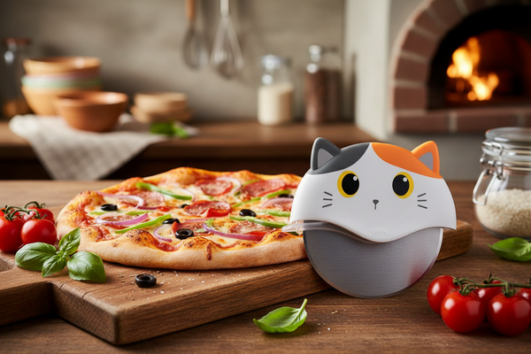 Coupe-pizza Chat Orange