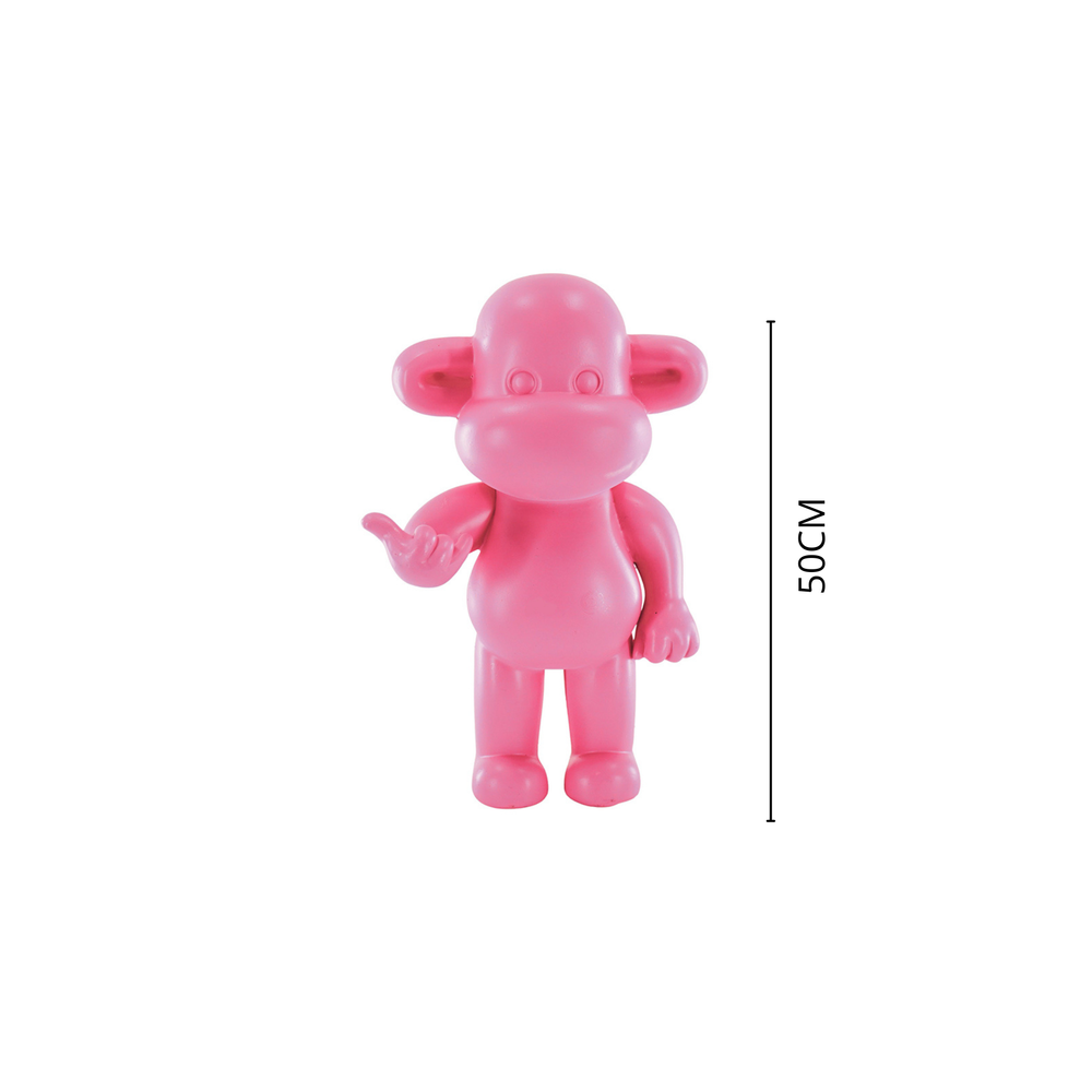 Ornamento - Figurina di scimmia appesa 'The Legend' - Poliresina - Rosa - 33x21x50cm
