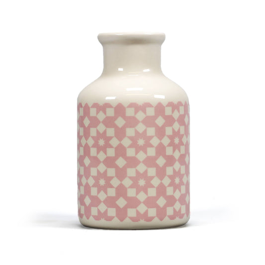 Vase Carreaux - rose 14 cm