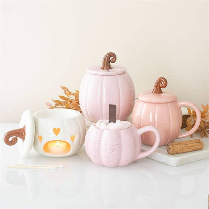 Mug avec couvercle Citrouille Rose d’Automne