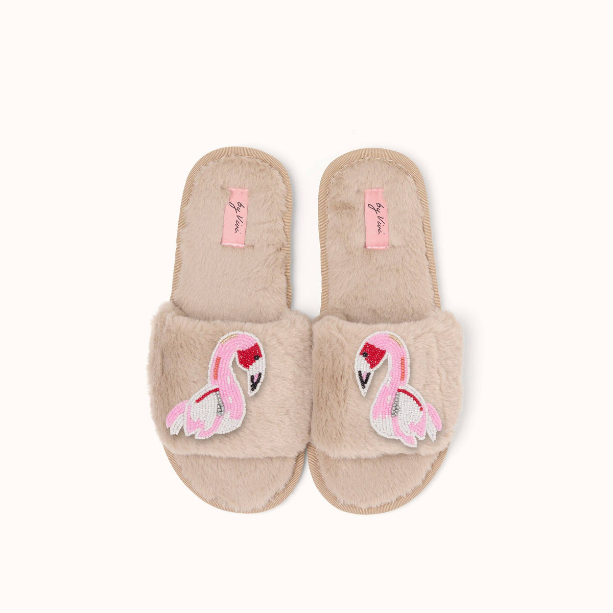 Coppia di spille per pantofole - Flamingo