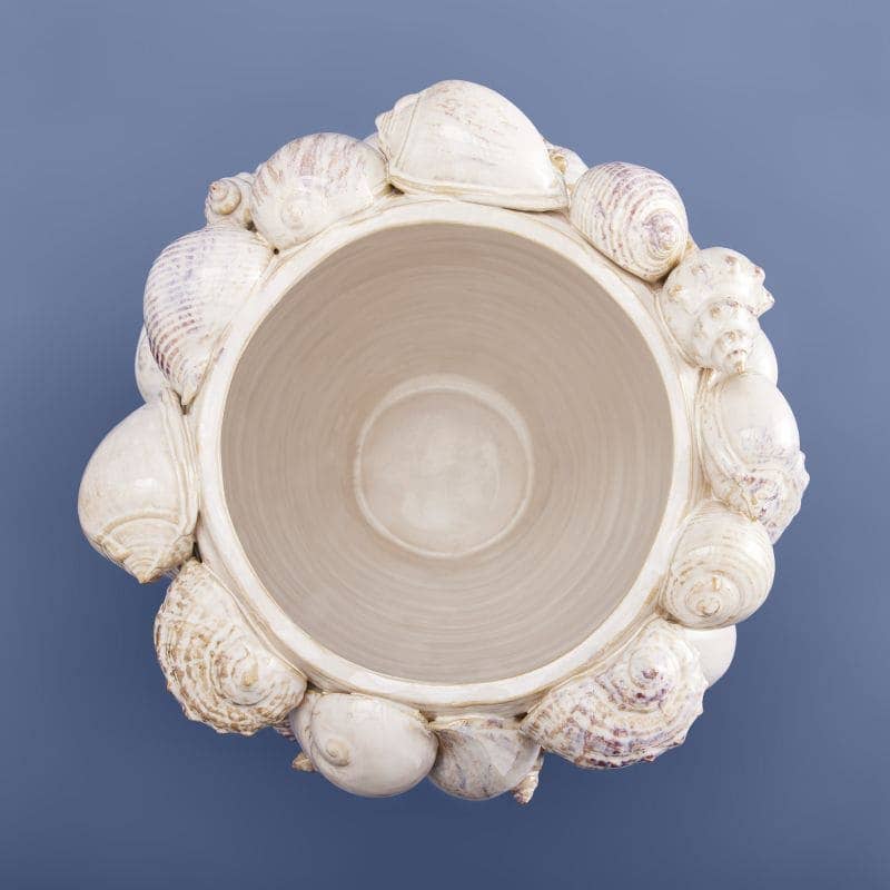 Seashell Vase, Natural Stoneware M