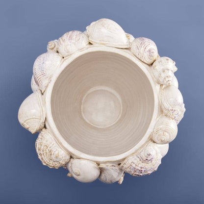 Seashell Vase, Natural Stoneware M