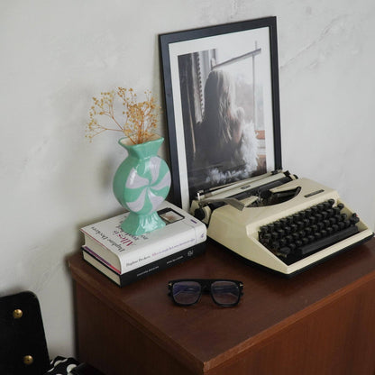 Florero - Caramelo - Cerámica - Lila/Menta - 12x6,5x20 cm