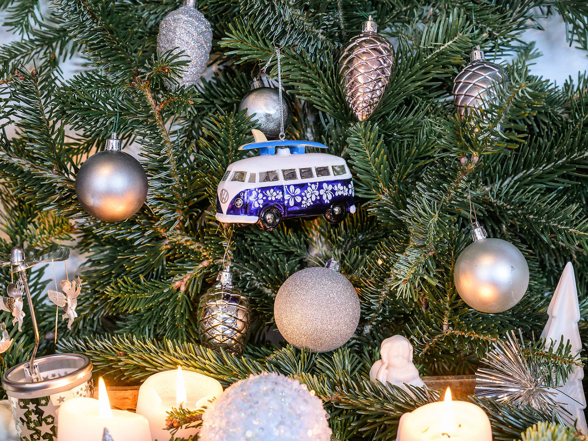Décoration de Noël en Verre VW T1 Bus Surf Édition