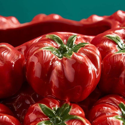 Vaso di pomodoro, gres rosso, 33,5 x 32 x 33 cm Fatto a mano