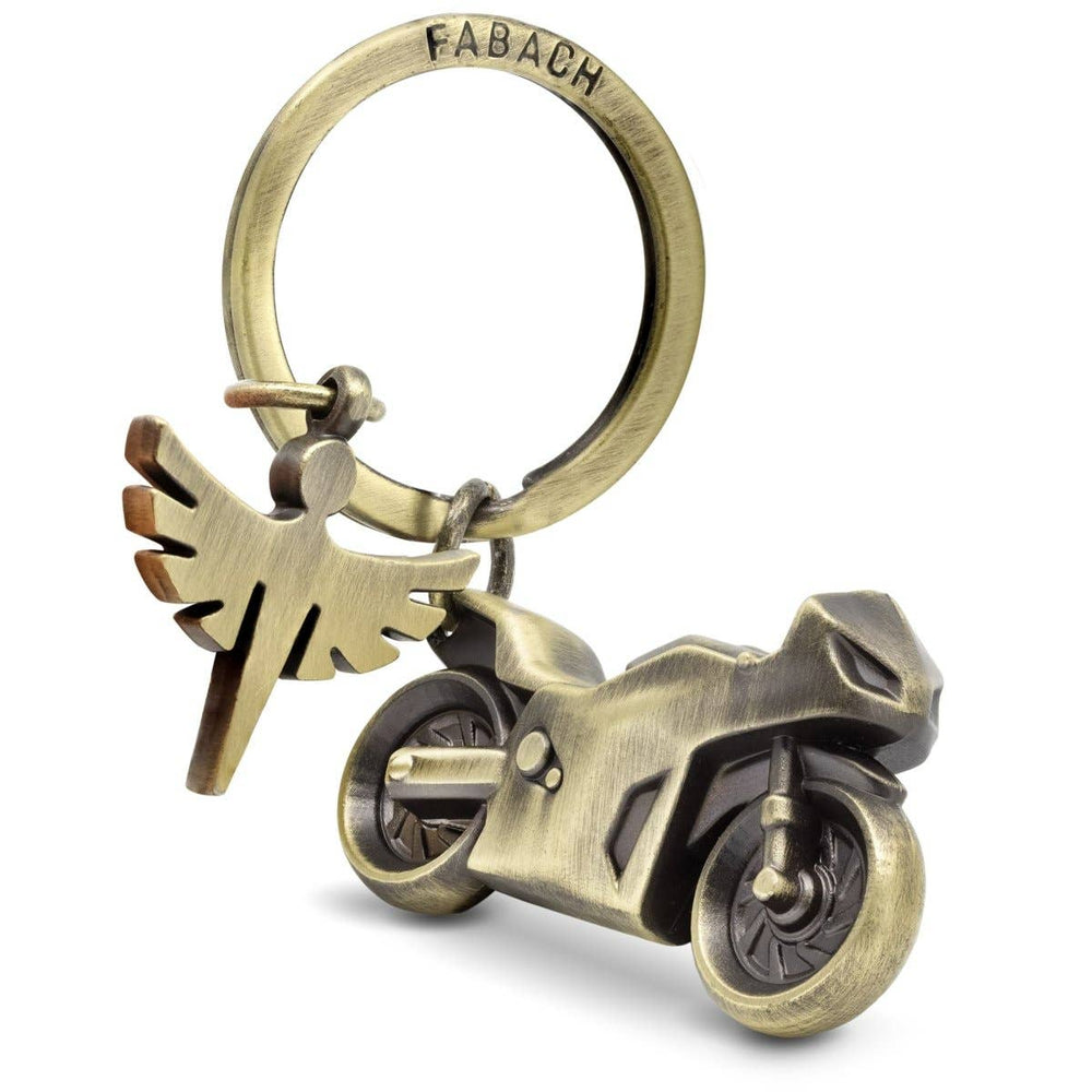 Motorcycle Keychain with Guardian Angel