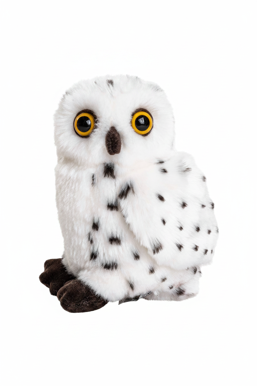 Snowy Owl - 19 cm (height) - cuddly toy/plush