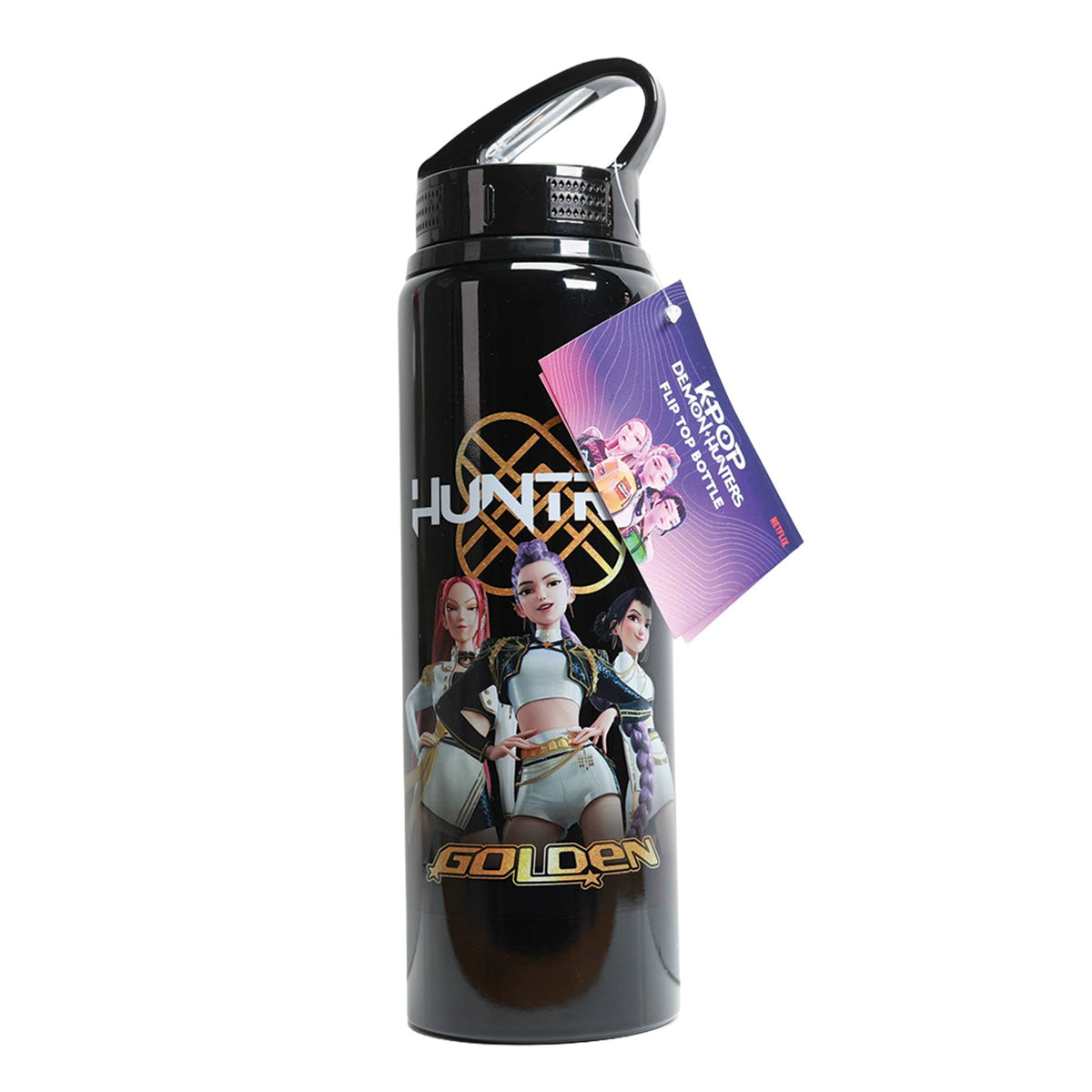 KPop Demon Hunters - フリップトップボトル (650ml) . ゴールド