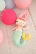 Lisa la sirena bambola di stoffa – turchese e rosa