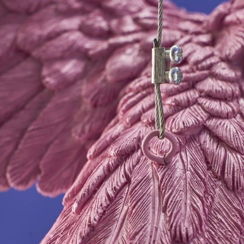 Candeeiro de teto em formato de papagaio cor-de-rosa