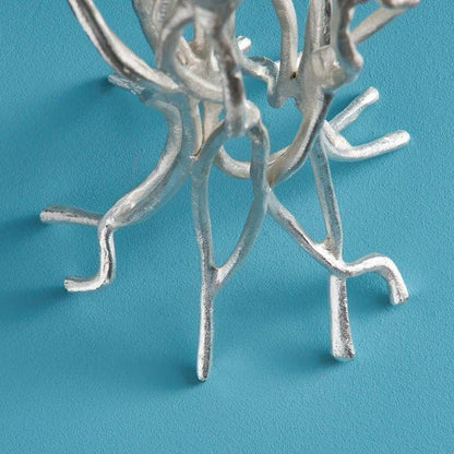 Roots Kandelaar Zilver, Aluminium, 25 x 22 x 63,5 cm
