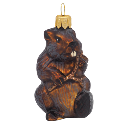 Adorno navideño de castor