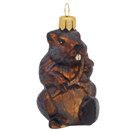 Adorno navideño de castor