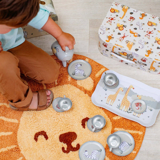 Alfombra con cabeza de león