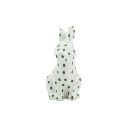 Jarrón de cerámica con forma de liebre de Woodland Animal Green
