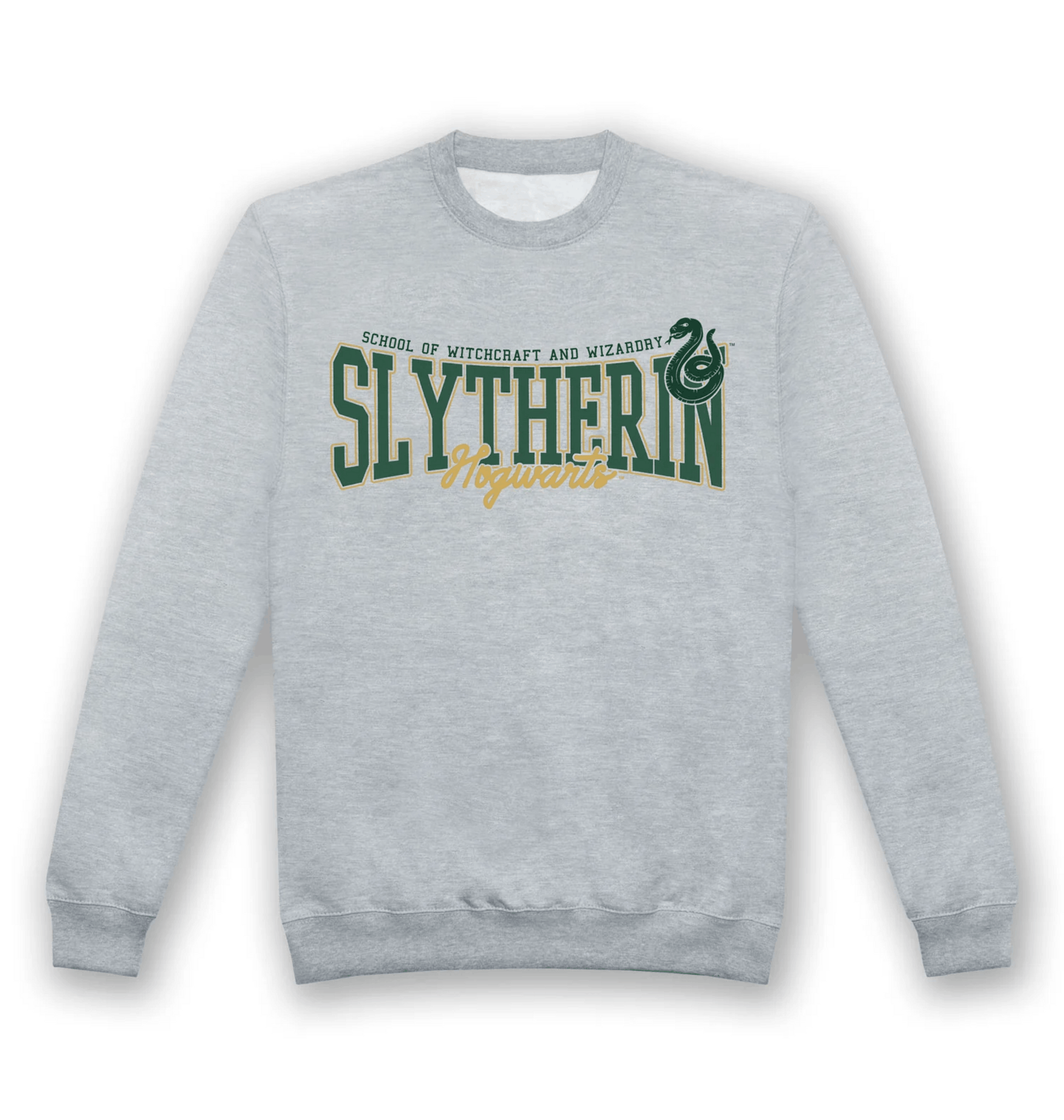 Sweat adulte Harry Potter Serpentard Collegiate gris chiné