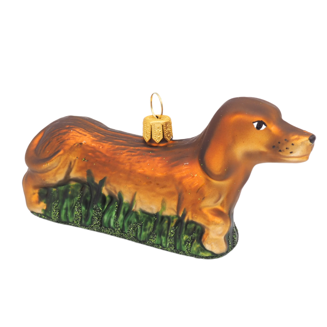 Brown Dachshund Christmas Bauble