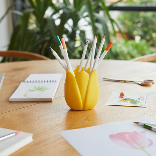 Pot à Crayons Tulipe - Jaune