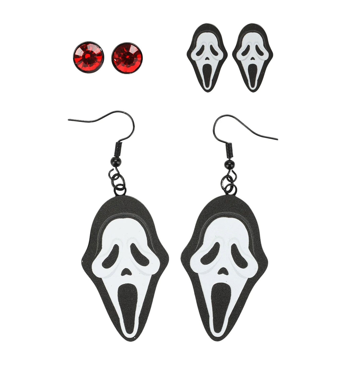 Set de 3 paires de boucles d’oreilles Ghost Face