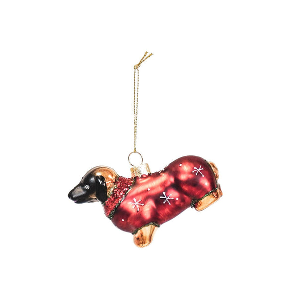Weihnachtskugel-Dackel-Weihnachtspullover