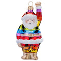 Rainbow Santa Glass Christmas Ornament, 11.5 cm
