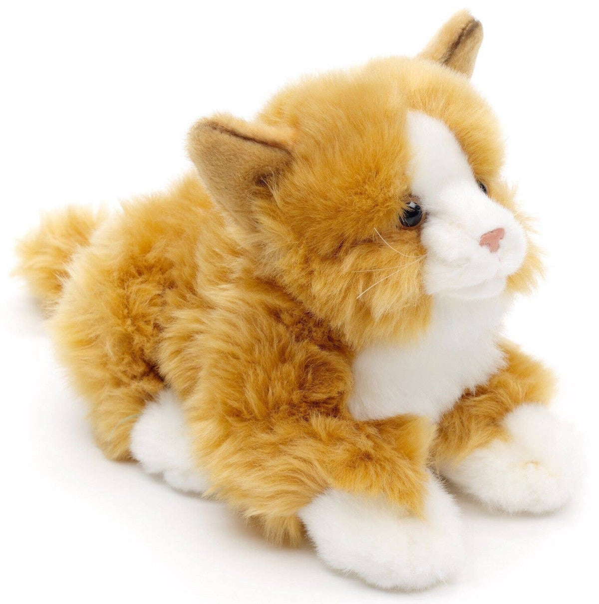 Peluche Chat Brun Couché-rouge